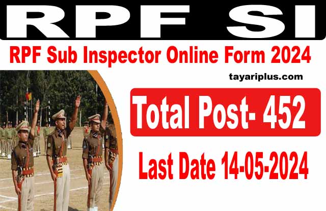 RPF Sub Inspector Online Form 2024